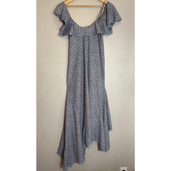 Ces Femme Asymmetrical Hem Purple Gray Dress Womens Medium Animal Print Cheetah - Picture 3 of 8